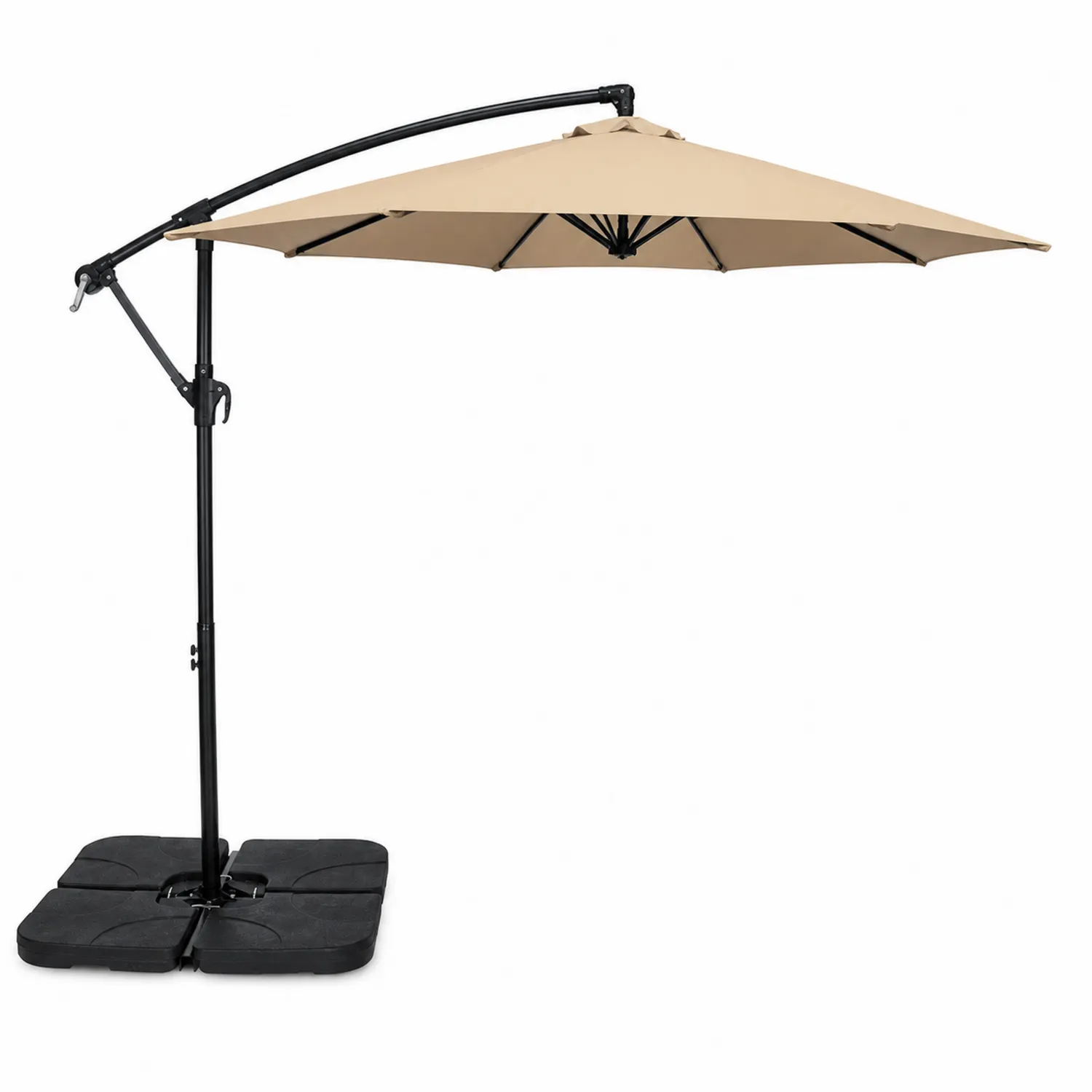 Parasol ogrodowy z bocznym ramieniem 3m beżowy poliester stal-Eondurable