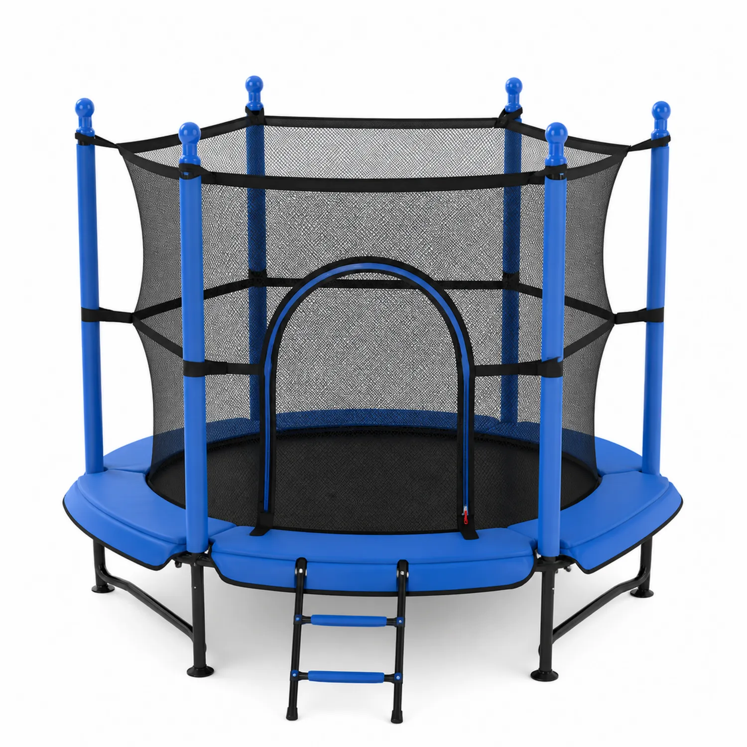 Trampolina okrągła 150 cm z siatką Stal PVC Niebieski-Eondurable