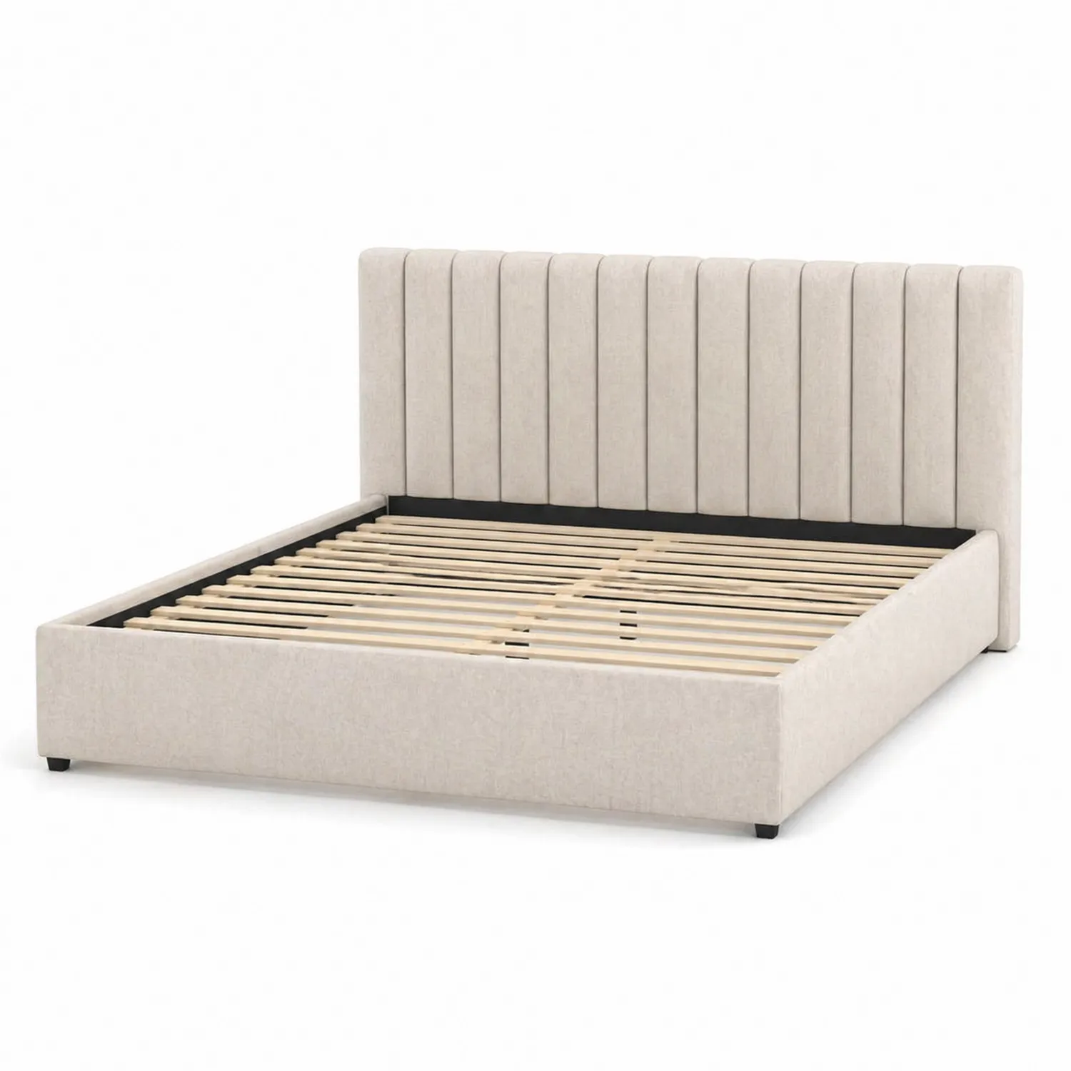 Polsterbett mit Holzrahmen 200x180 cm Beige