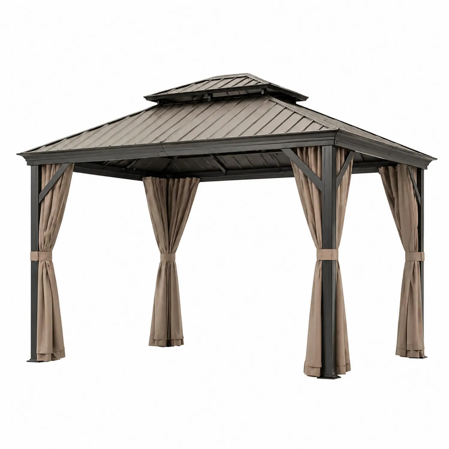 Pavillon aus Stahl mit Aluminiumdach 3x3m Beige