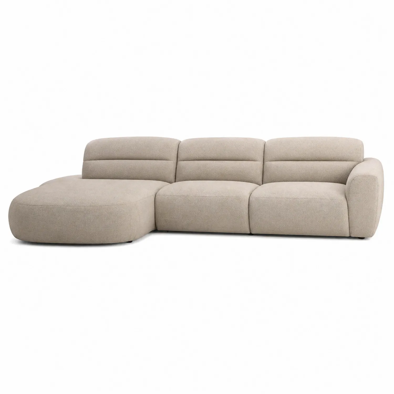 Modulares Sofa Stoff Polyester L-Form Beige 280x160x90 cm