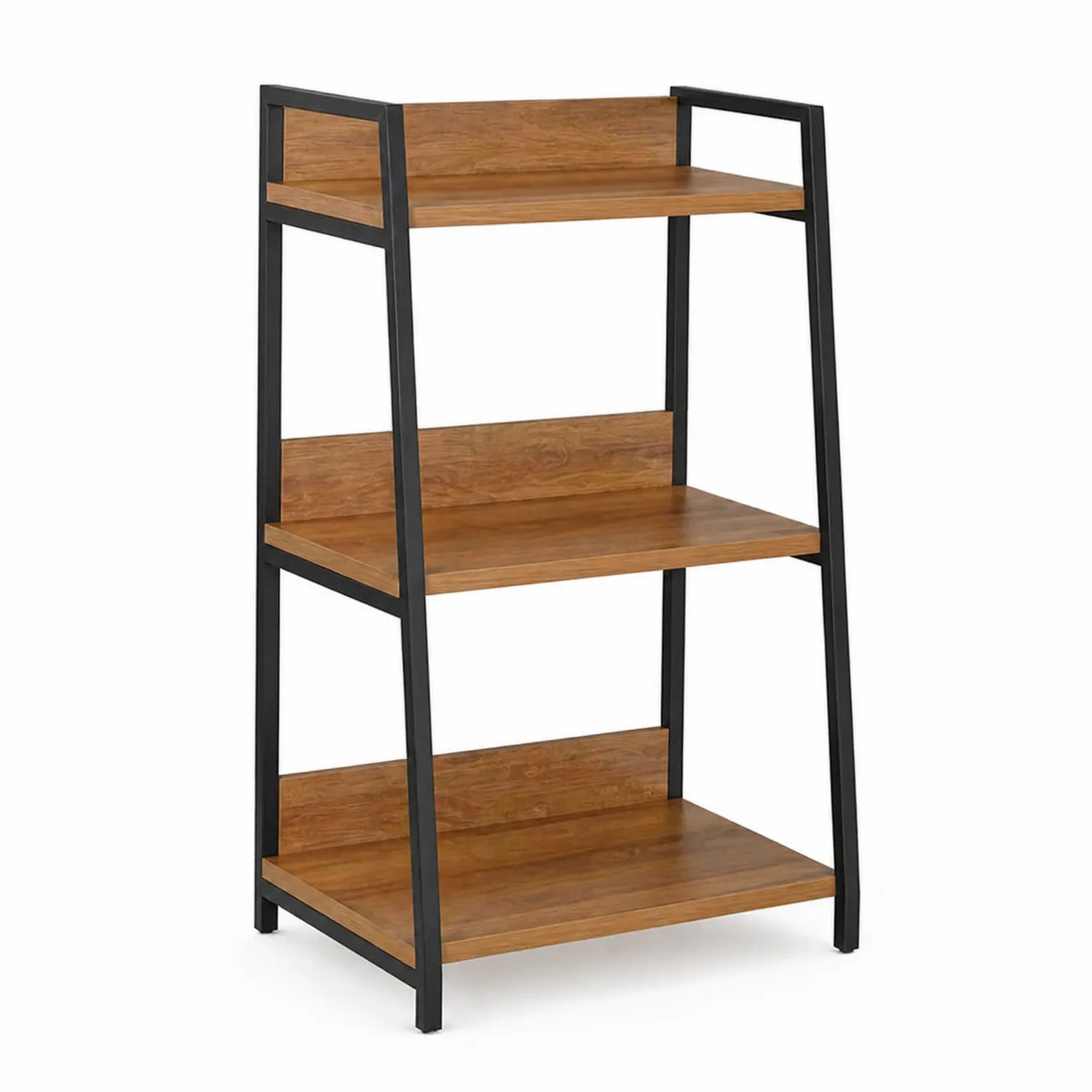 Bücherregal aus Holzwerkstoff mit Metallrahmen in Braun/Schwarz