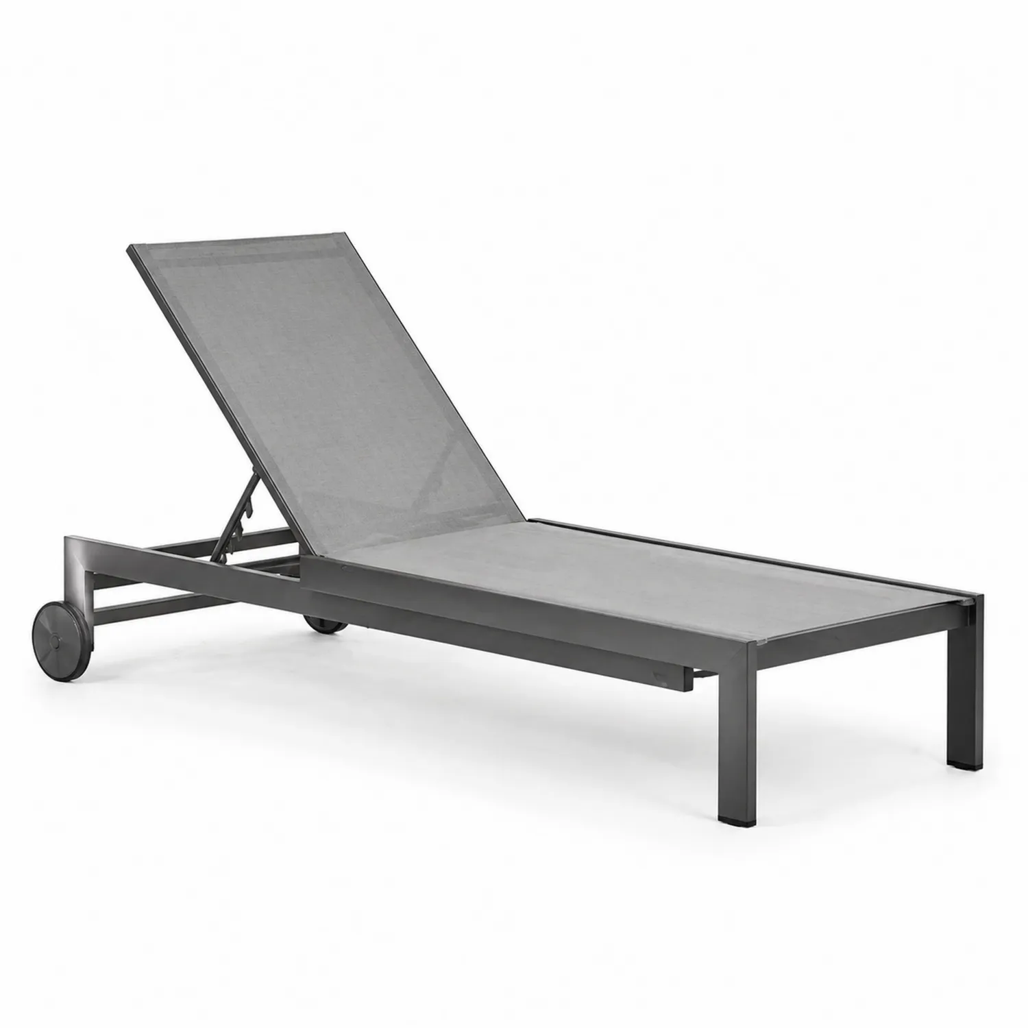 Gartenliege Aluminium Textilene verstellbar Grau