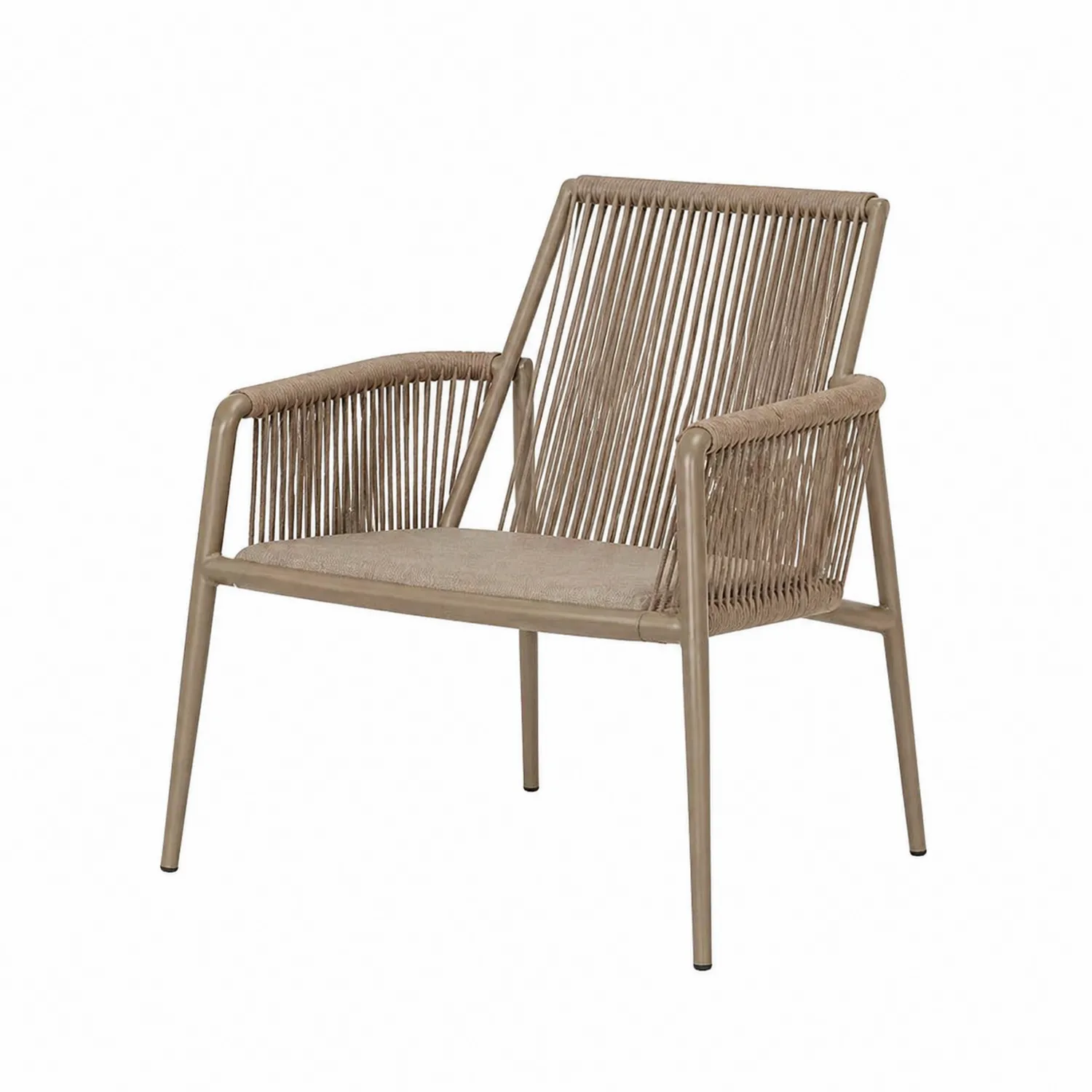 Gartensessel Aluminium Seilbespannung Beige 75x60x80 cm
