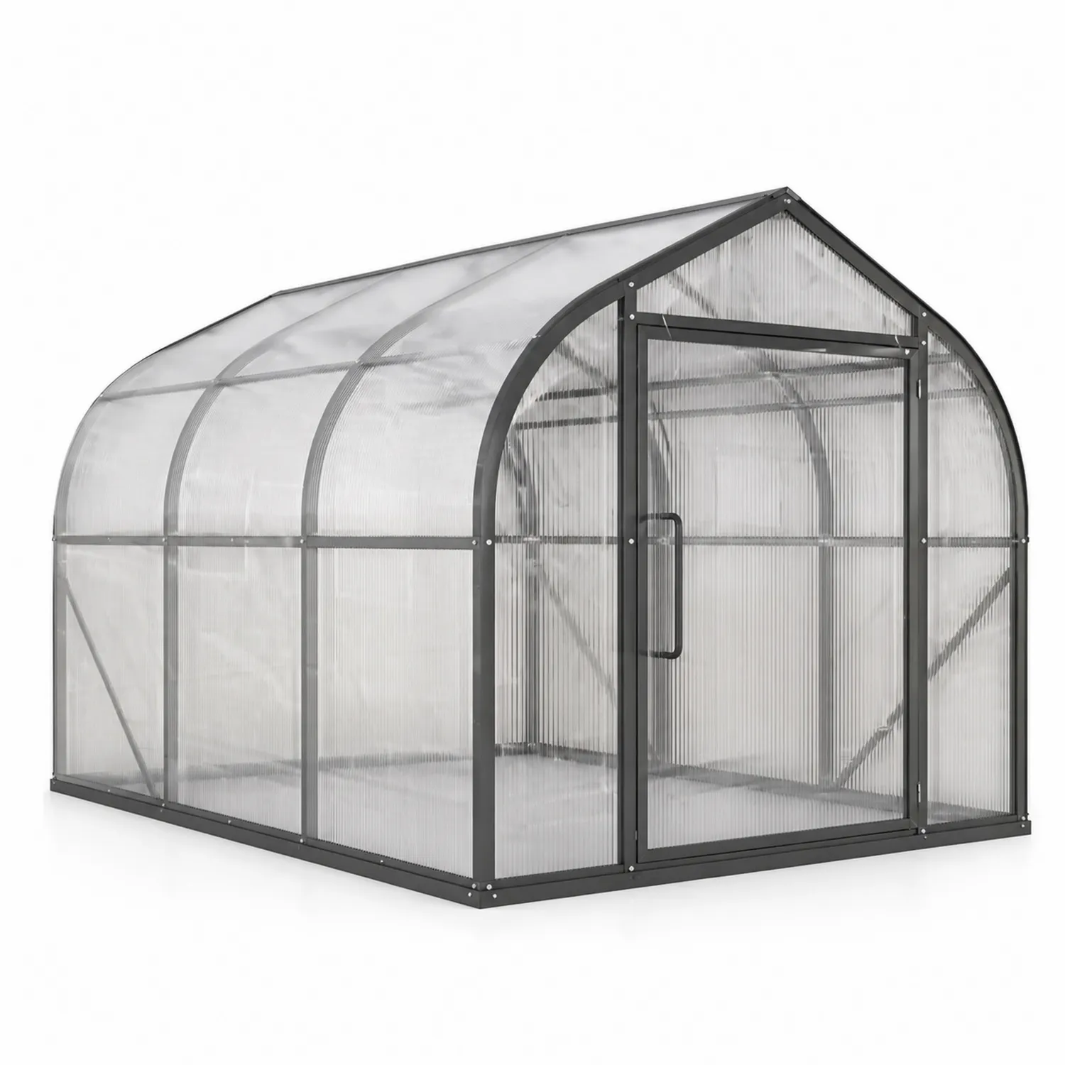Gewächshaus Aluminium Polycarbonat 4mm Transparent Dunkelgrau