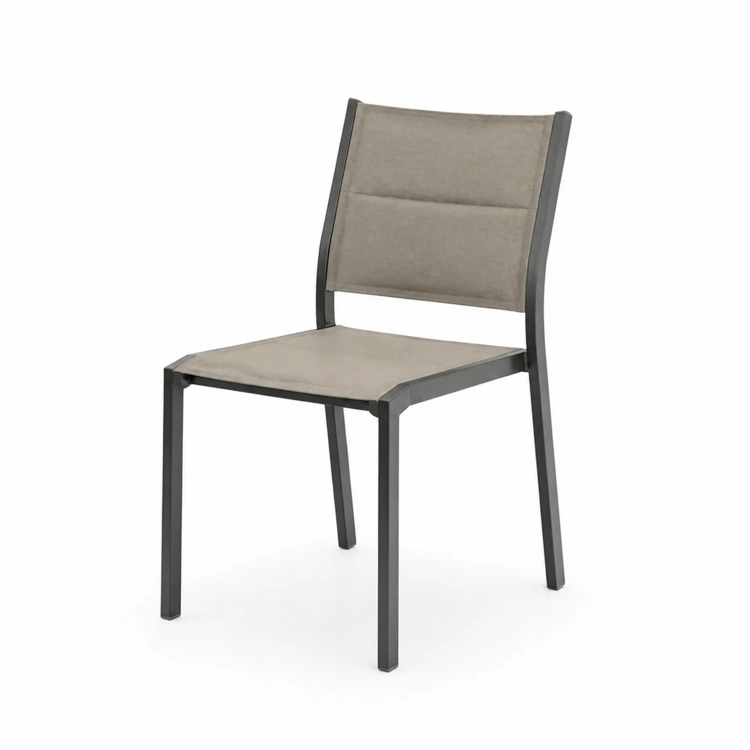 Aluminiumstuhl mit Textilene-Bezug Beige 85x45x55cm