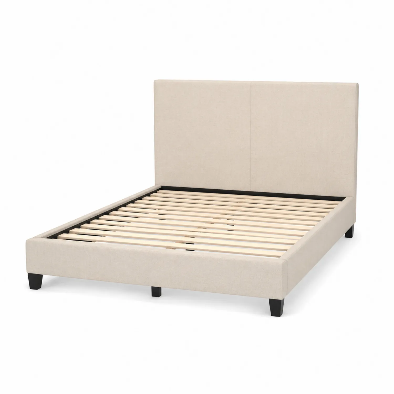Bett Stoff Beige mit Lattenrost 200x160cm