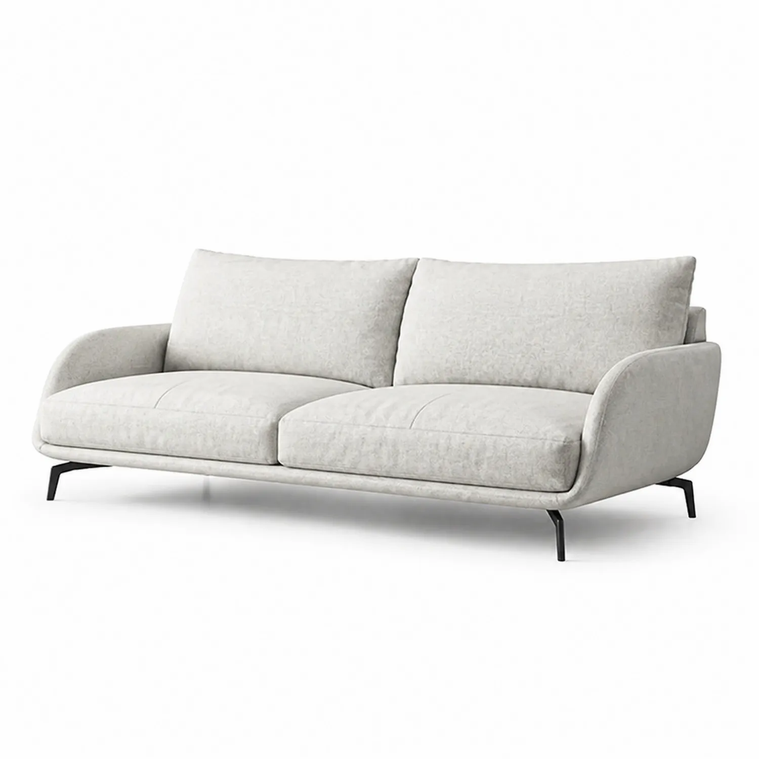 Zweisitzer Stoffsofa mit Metallfüßen in Hellgrau