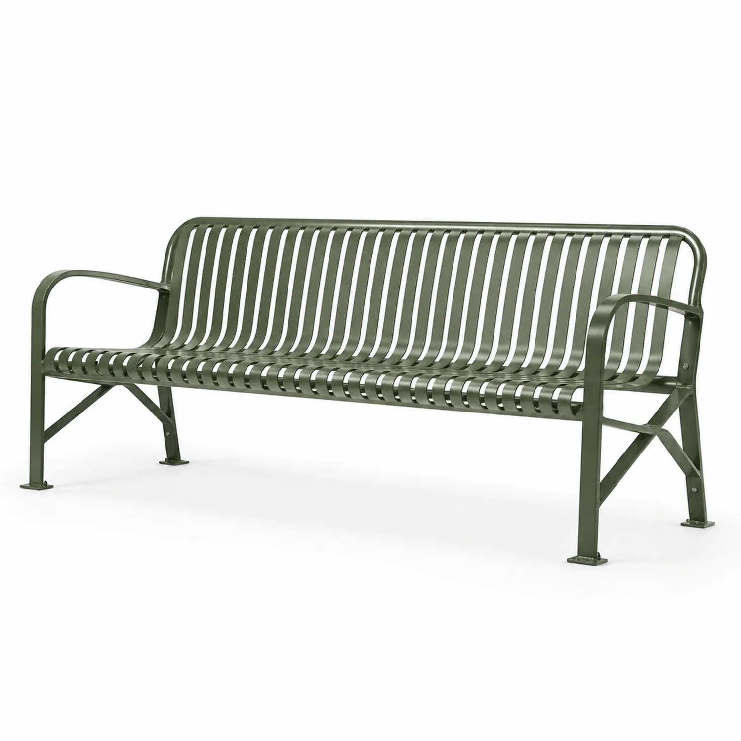 Stahlbank für den Außenbereich Olivgrün 180 cm