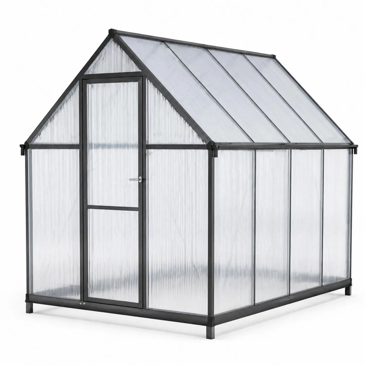 Aluminium Gewächshaus mit Polycarbonat 250x190x195cm Transparent