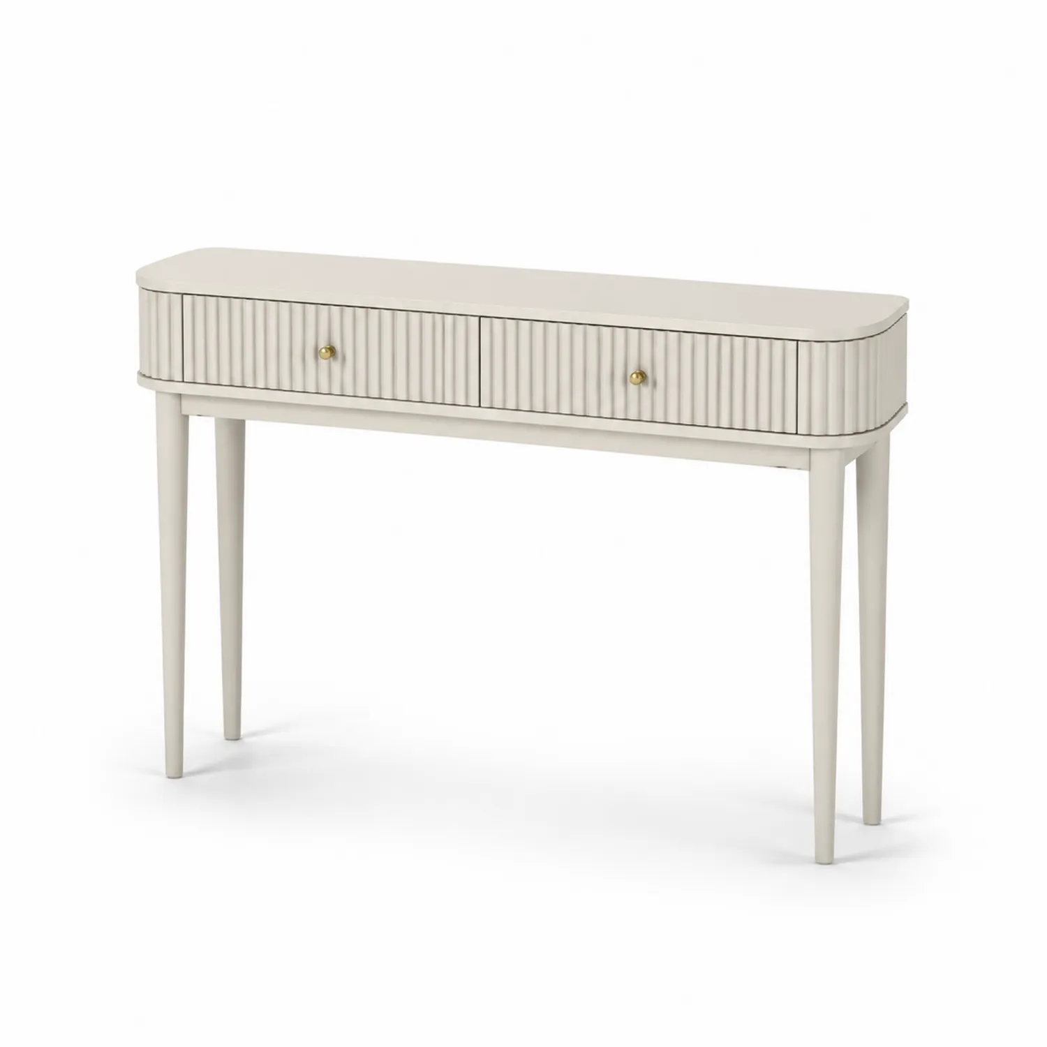 Konsolentisch MDF mit Massivholzbeinen Weiß 120 cm