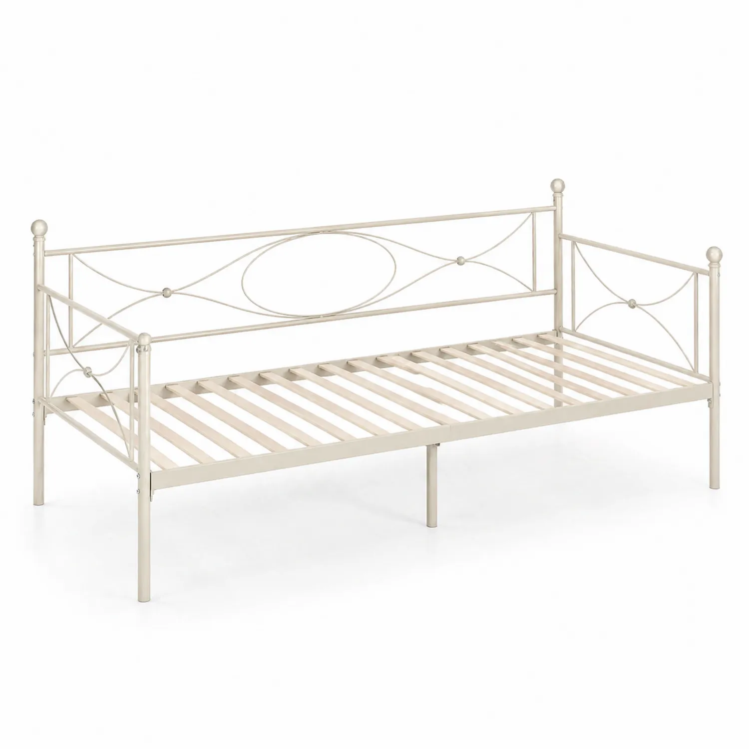 Metalltagesbett Creme 200x90 cm
