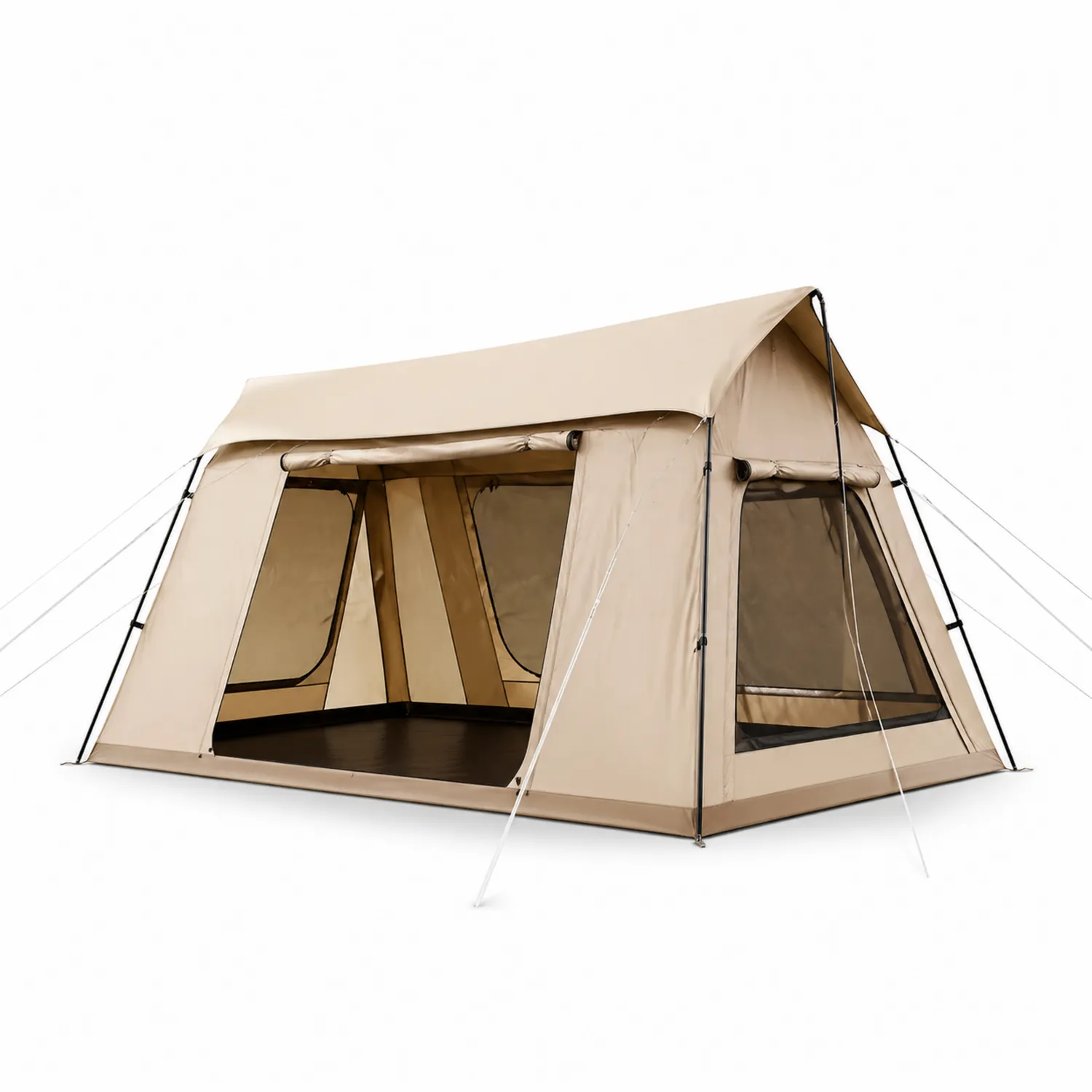 Rechteckiges Familienzelt Polyester Wasserdicht 300x200x180 cm Beige