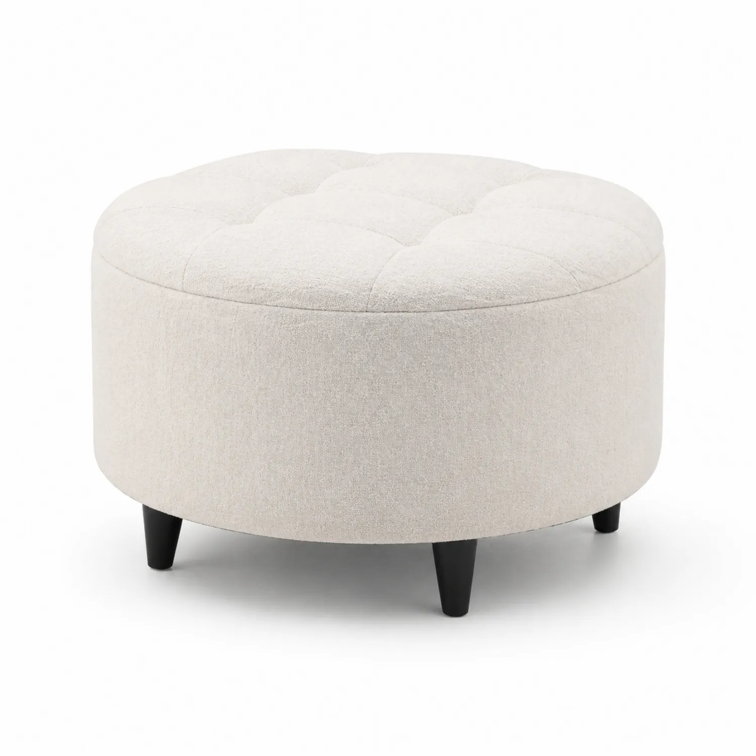 Runder Stoffhocker Ø60 cm Beige