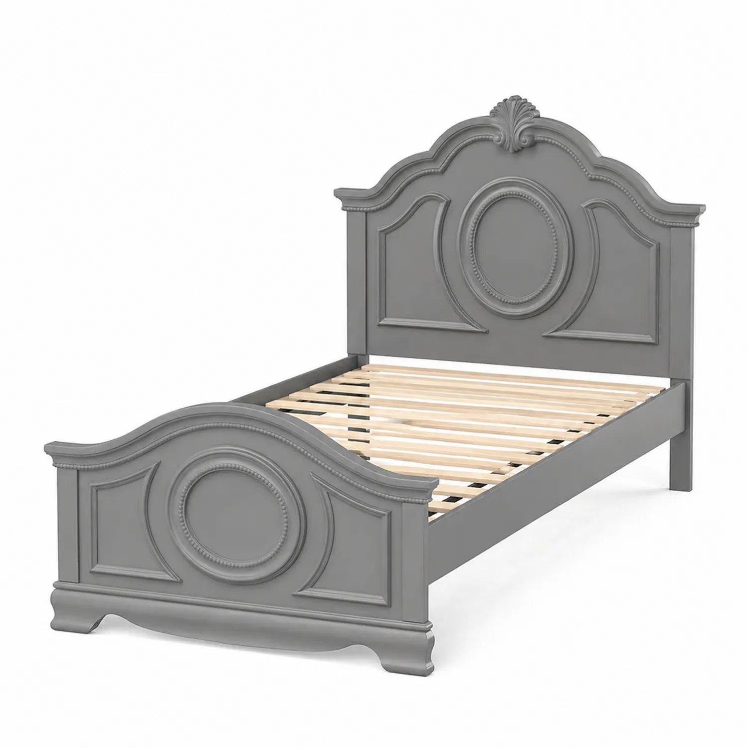 Einzelbett Holz Grau 200x90 cm