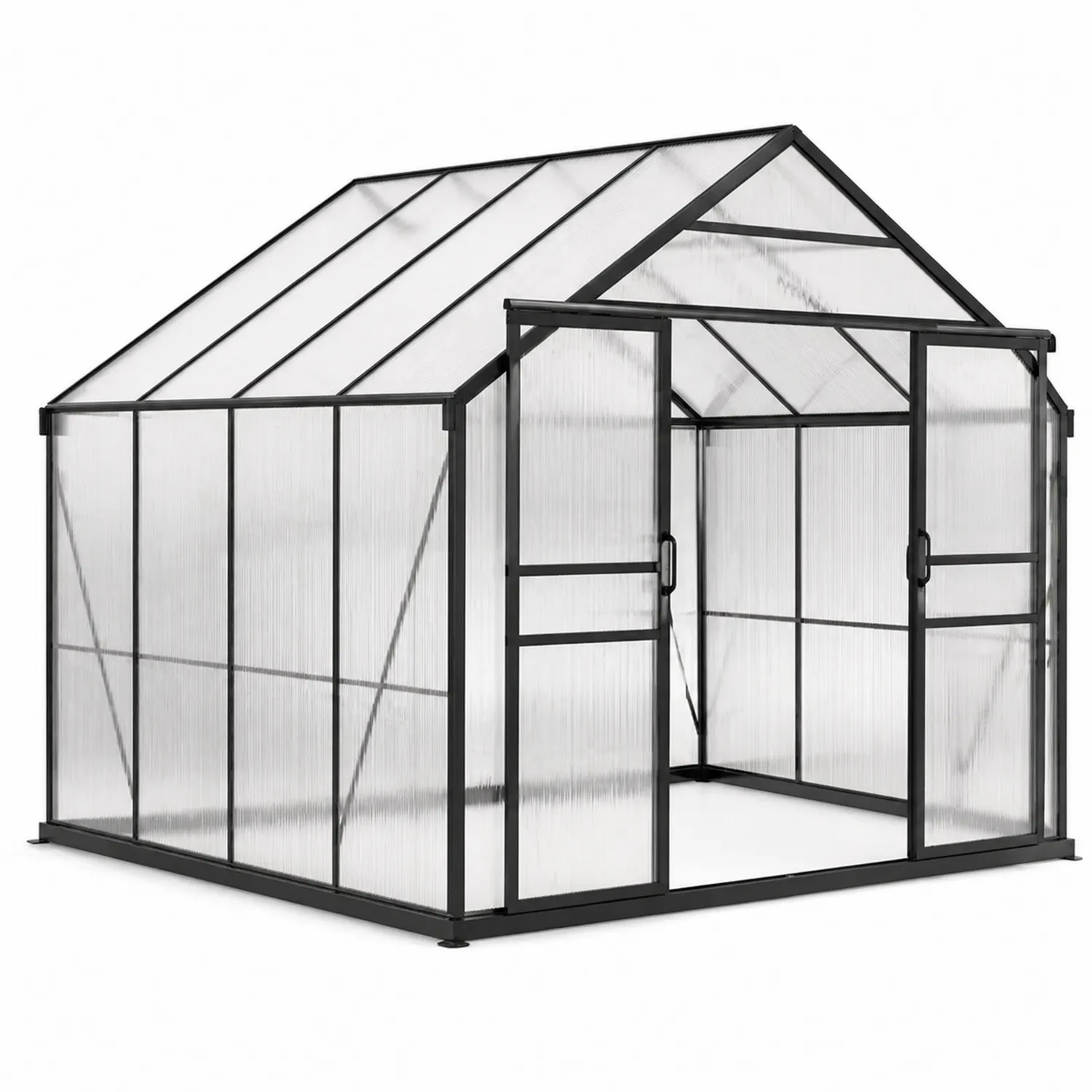 Gewächshaus Aluminium Polycarbonat 300x250x200 cm