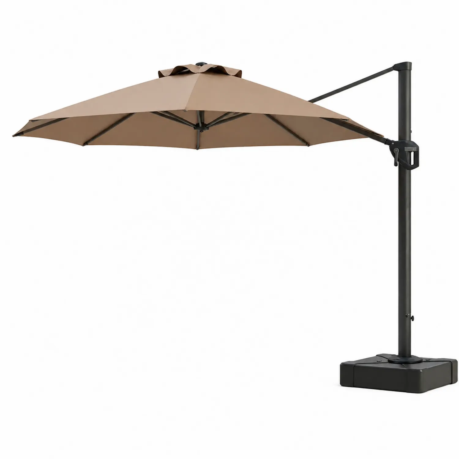 Ampelschirm Aluminium Polyester 3m Taupe