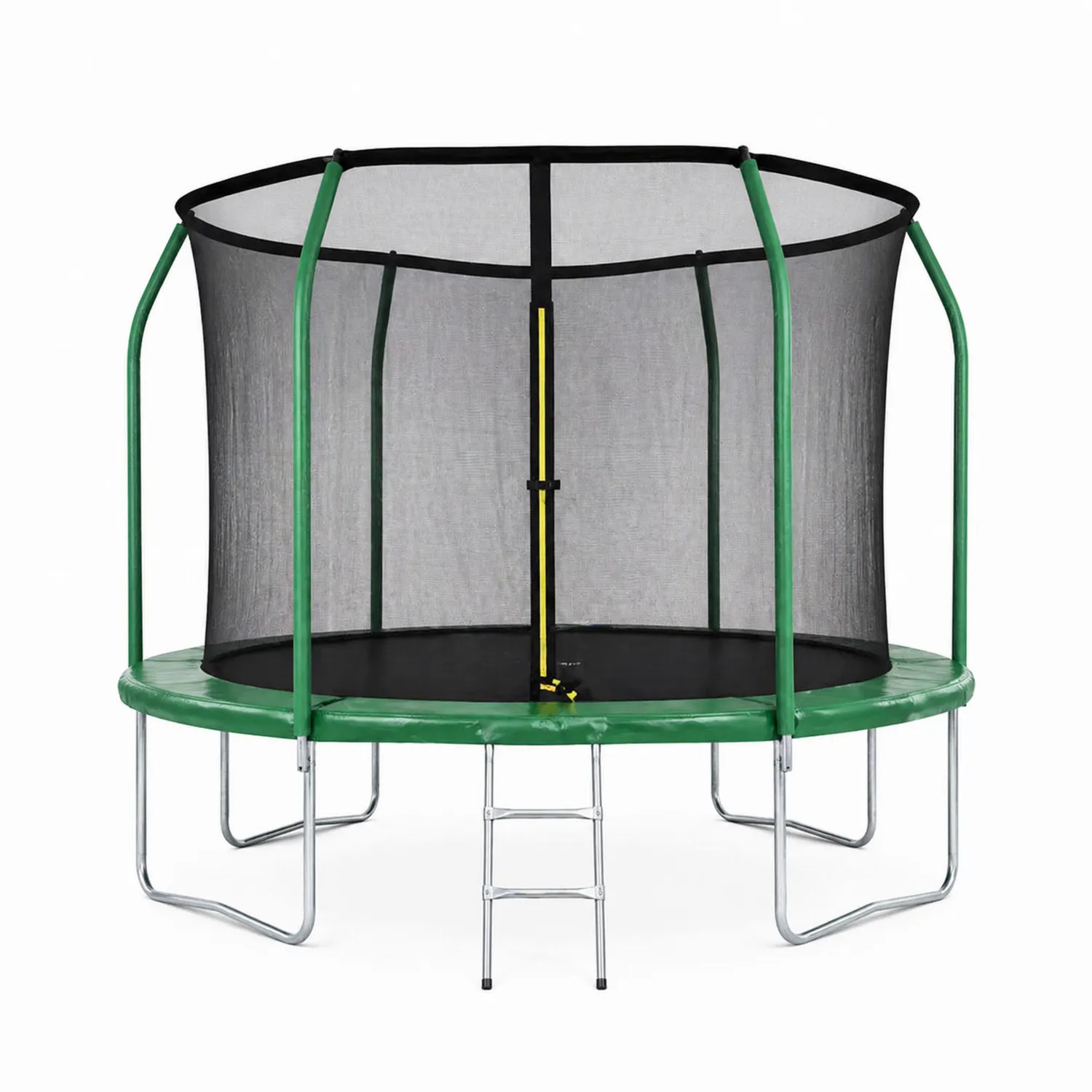 Trampolin aus Stahl mit Sicherheitsnetz und Leiter 305 cm Grün/Schwarz