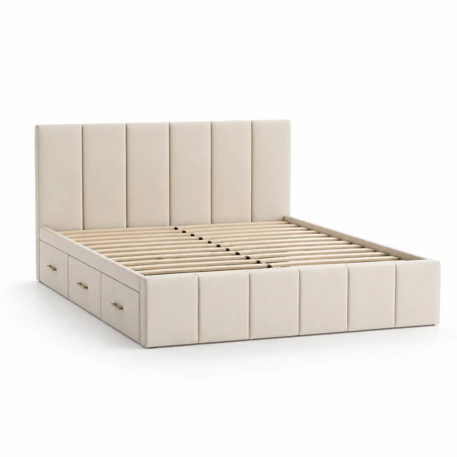 Polsterbett Beige mit Schubladen 180x200 cm