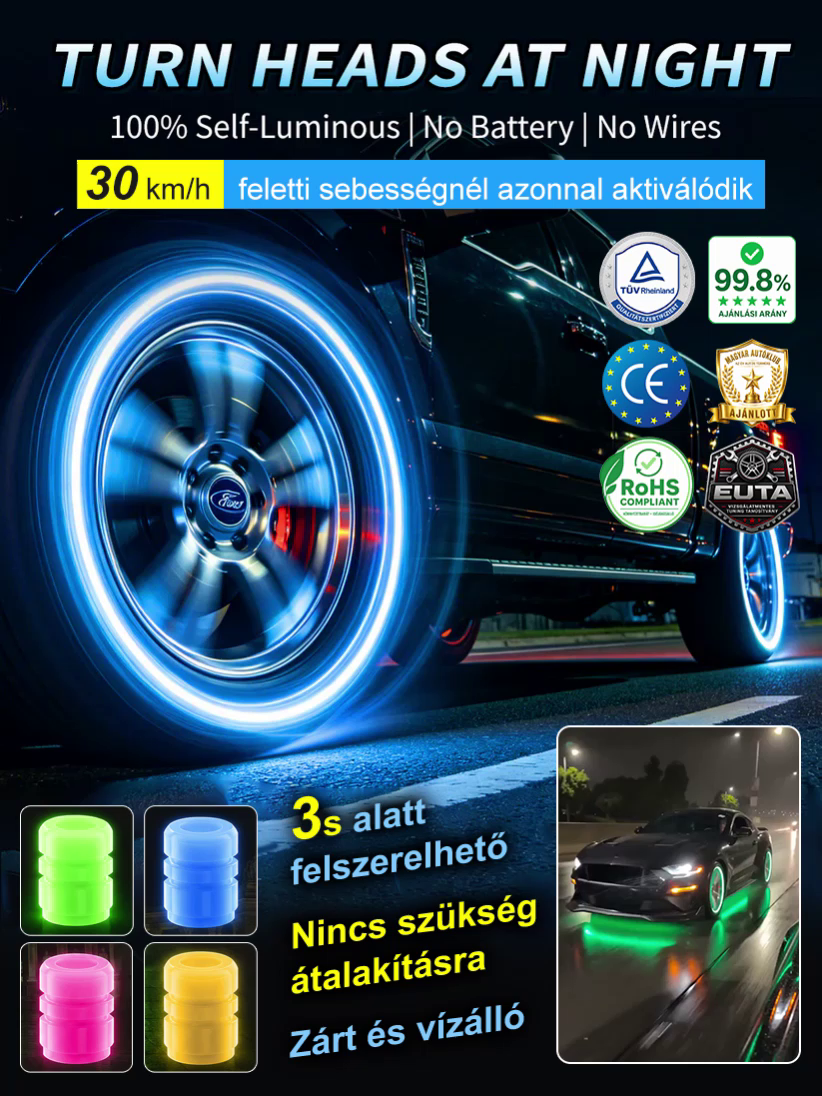【Az autód azonnali szintlépése】Menő, világító szelepsapka