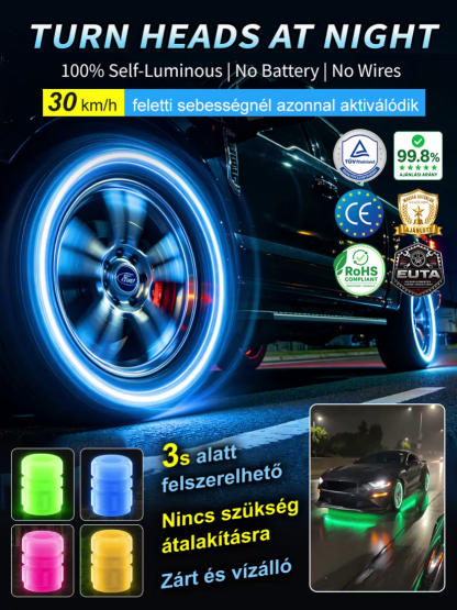 【Az autód azonnali szintlépése】Menő, világító szelepsapka