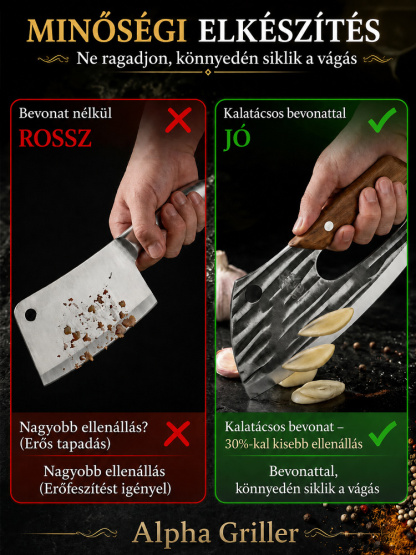 【Szeleteléskor nem fárasztó, csontvágáskor nem remeg】 kézzel kovácsolt kés