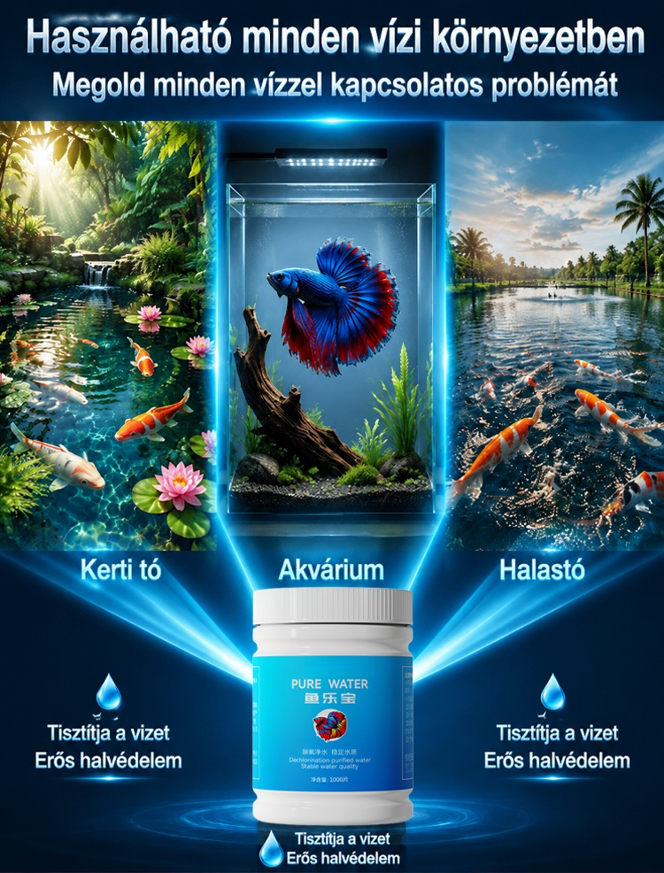 Halak öröme víztisztító tabletta