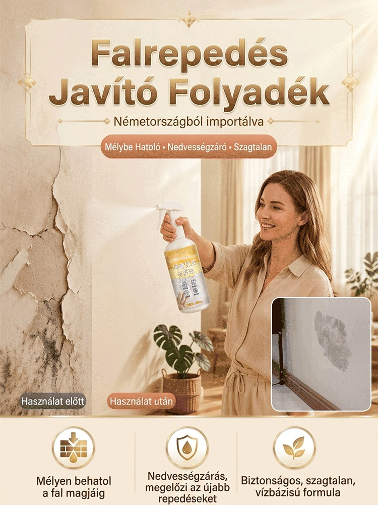 Fal repedés javító