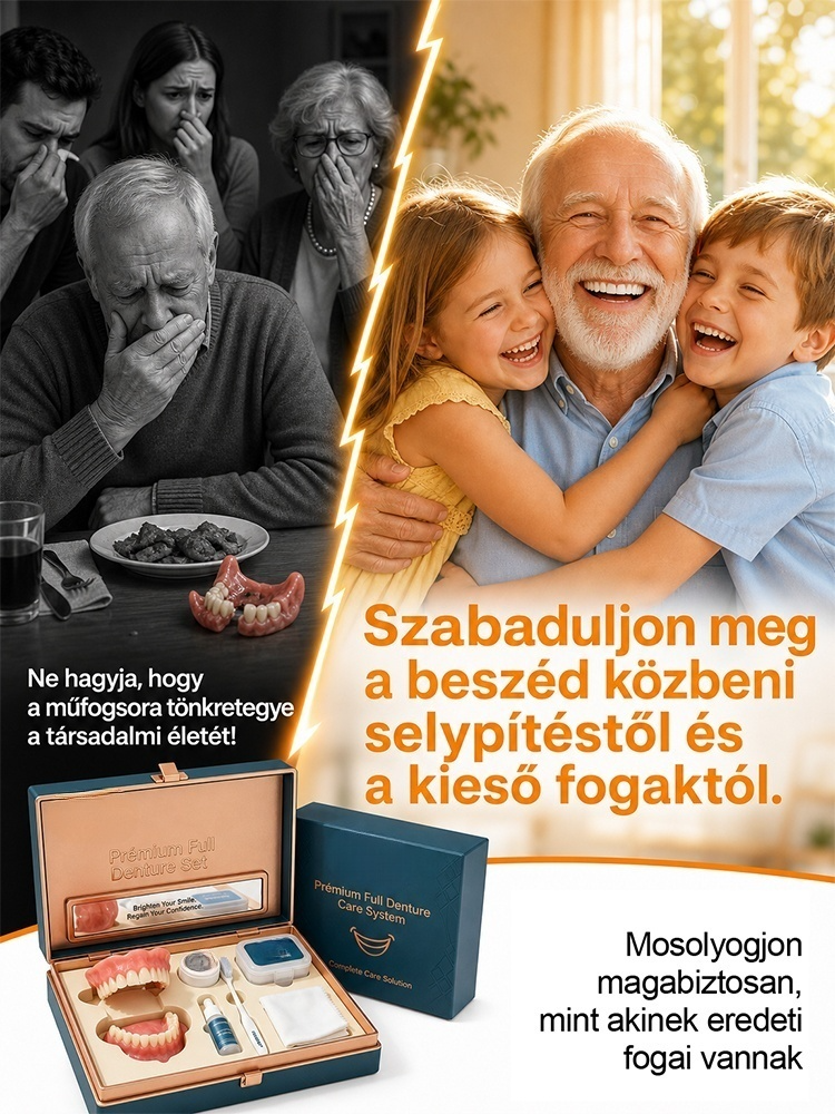 [Azonnali Mosoly] Prémium Kényelmes Műfogsor Készlet + Baktériumölő Nano-Dezodoráló | Természetes Hatás