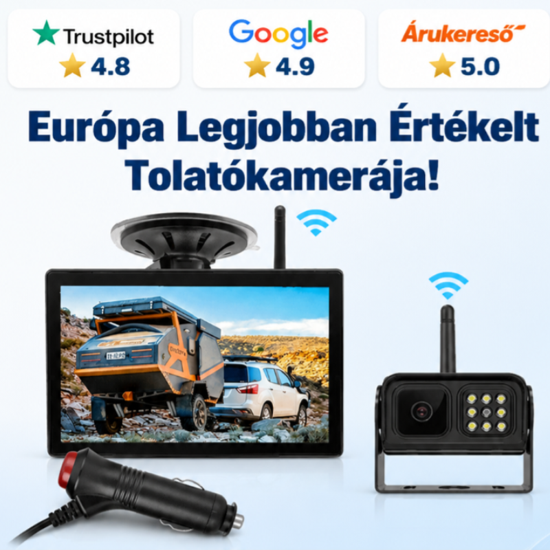  Féláron!👍Mágneses HD Vezeték Nélküli Tolatókamera | Vízálló, Éjjellátó & 3 Perc Alatt Kábel Nélkül