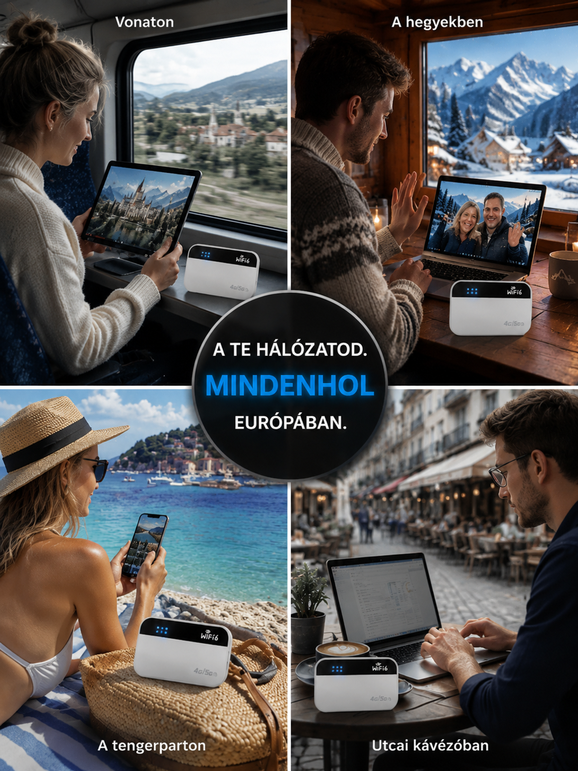 70% Akció👍Hordozható WiFi 6 Router Okos Chippel - Nincs Havidíj, Nincs Roaming - Szupergyors Kapcsolat Bárhol