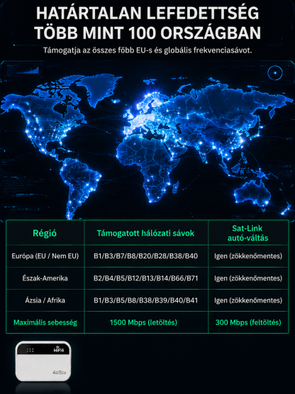 70% Akció👍Hordozható WiFi 6 Router Okos Chippel - Nincs Havidíj, Nincs Roaming - Szupergyors Kapcsolat Bárhol