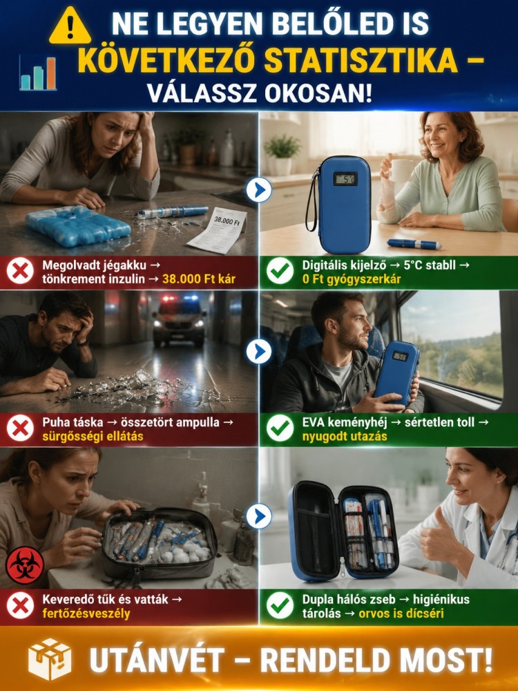 [80% Kedvezmény] Okos Inzulin Hűtő | Pontos Hőmérséklet-Kijelző & Utánvét