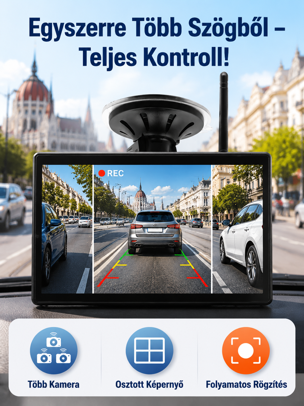 Féláron!👍Mágneses HD Vezeték Nélküli Tolatókamera | Vízálló, Éjjellátó & 3 Perc Alatt Kábel Nélkül