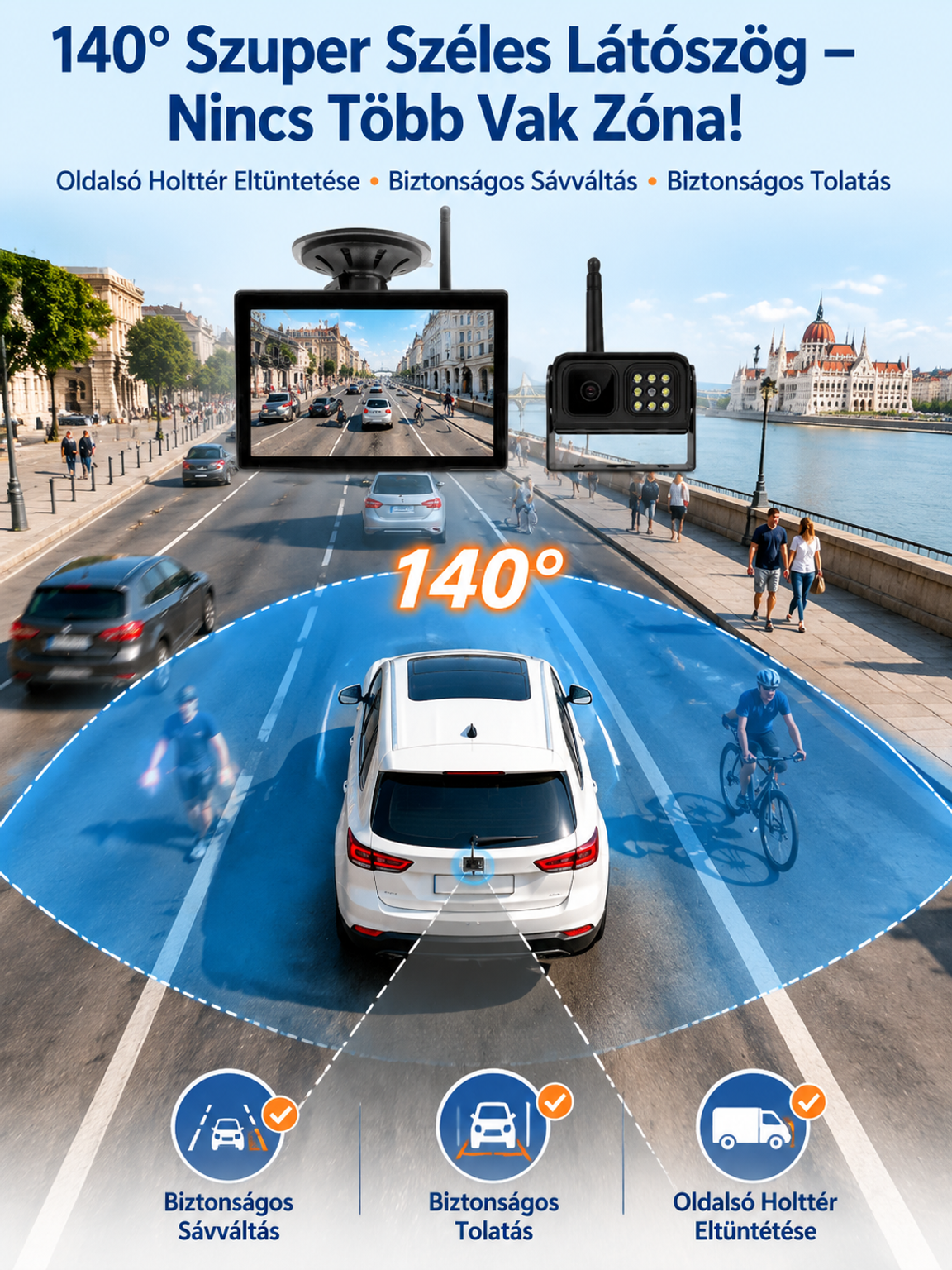  Féláron!👍Mágneses HD Vezeték Nélküli Tolatókamera | Vízálló, Éjjellátó & 3 Perc Alatt Kábel Nélkül