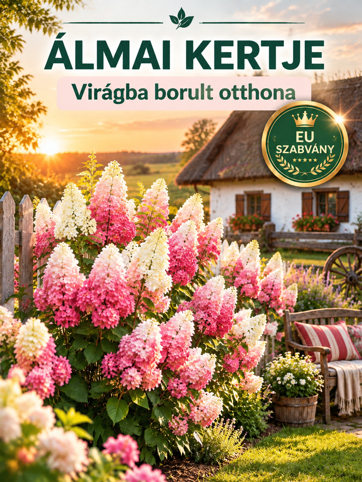 🌸Varázslatos “Eper-Vanília” Bugás Hortenzia | Extrém Fagyálló (-30°C) Kerti Csoda 
