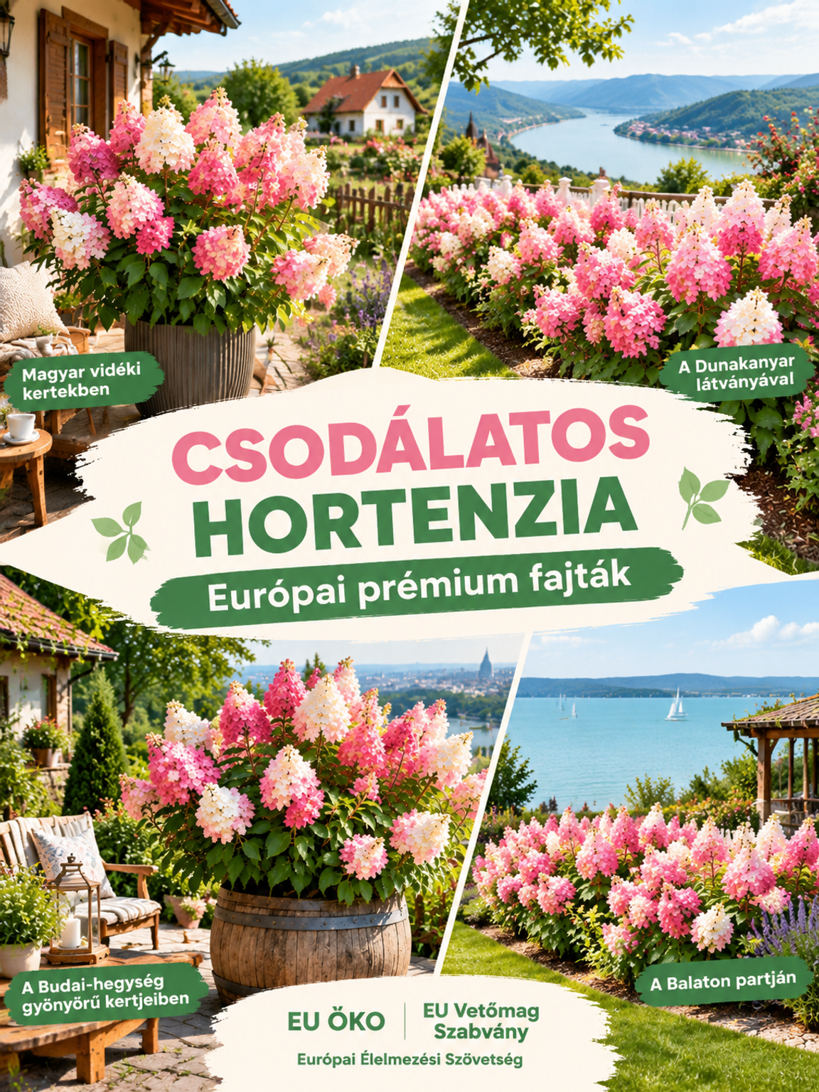 🌸Varázslatos “Eper-Vanília” Bugás Hortenzia | Extrém Fagyálló (-30°C) Kerti Csoda 