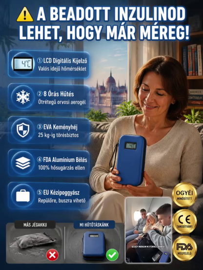 [80% Kedvezmény] Okos Inzulin Hűtő | Pontos Hőmérséklet-Kijelző & Utánvét