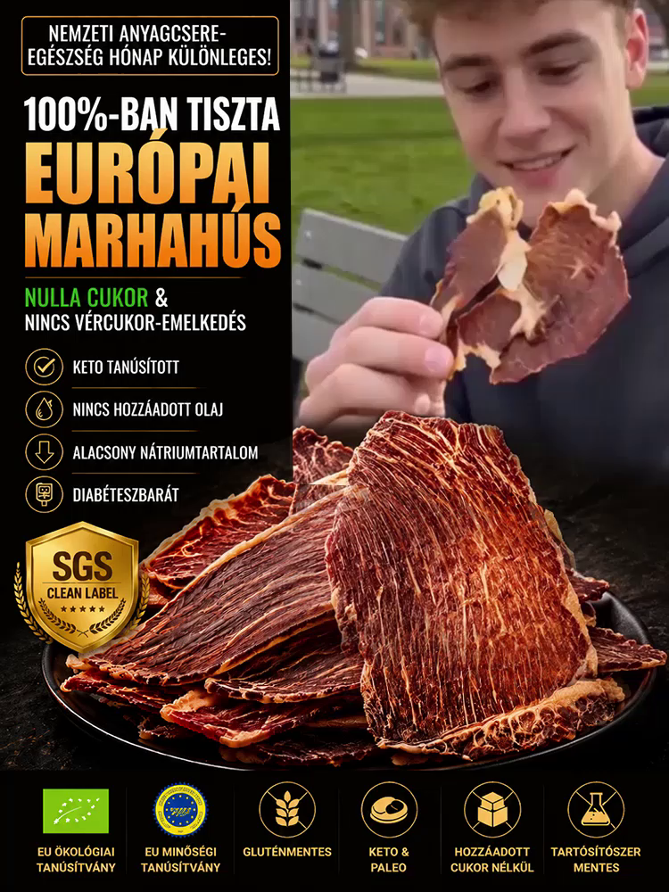 👍Prémium Ropogós Marha Chips (100% Tiszta Izomhús, 0% Cukor) – Energia Bűntudat Nélkül