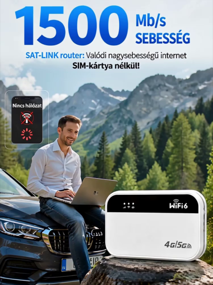 70% Akció👍Hordozható WiFi 6 Router Okos Chippel - Nincs Havidíj, Nincs Roaming - Szupergyors Kapcsolat Bárhol