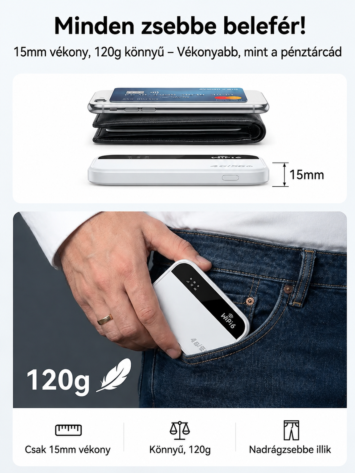 70% Akció👍Hordozható WiFi 6 Router Okos Chippel - Nincs Havidíj, Nincs Roaming - Szupergyors Kapcsolat Bárhol
