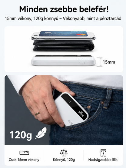 70% Akció👍Hordozható WiFi 6 Router Okos Chippel - Nincs Havidíj, Nincs Roaming - Szupergyors Kapcsolat Bárhol