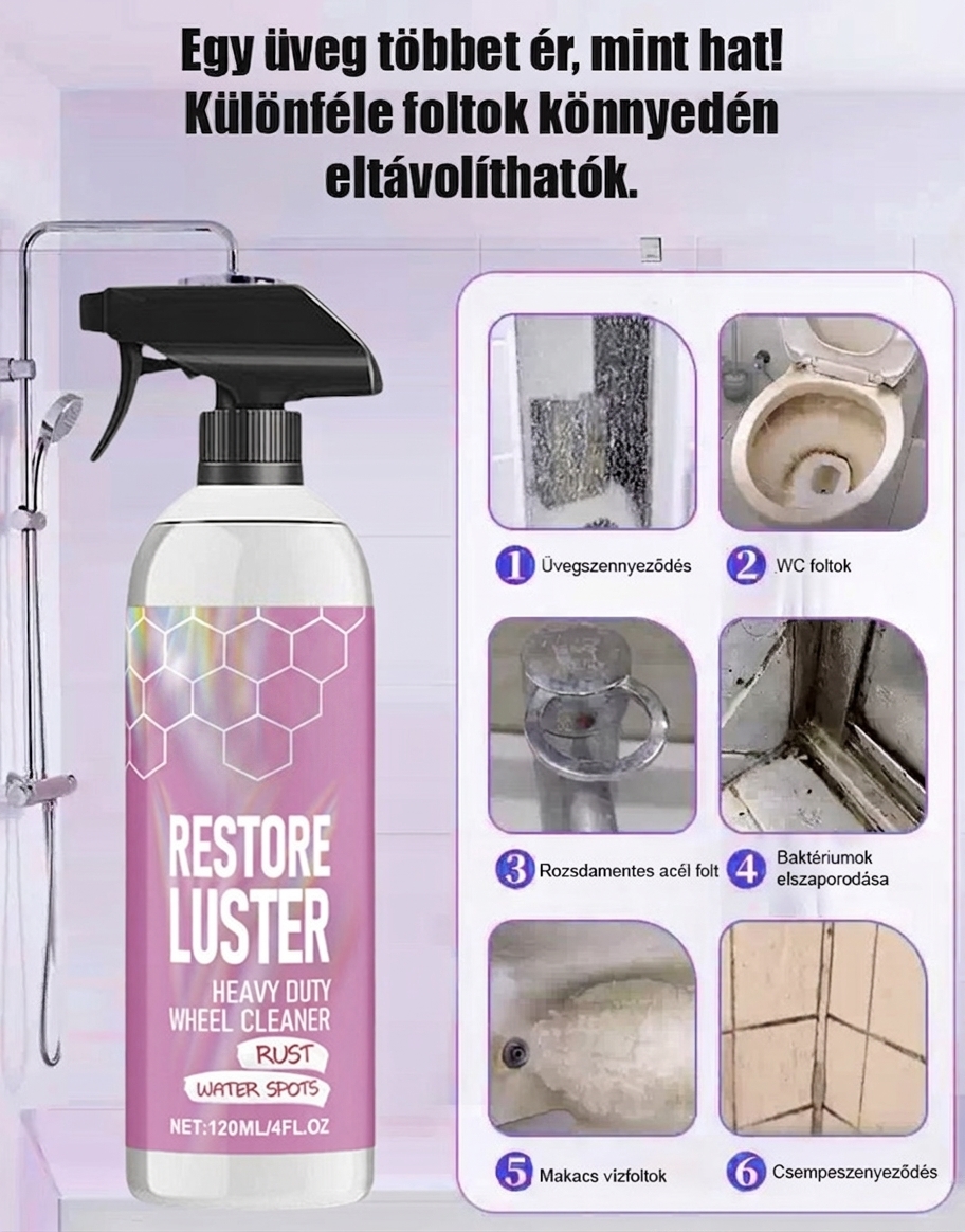 ✨Szupererős Fürdőszobai Tisztítószer - Vízkő és Rozsda Ellen (50% Akció + Ingyenes Szállítás)