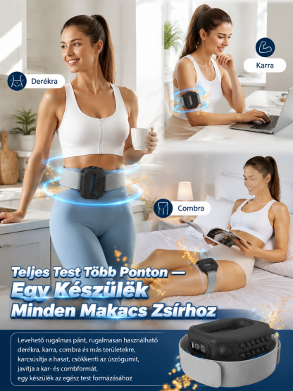 👍Prémium Vezeték Nélküli Hőterápiás Masszírozó Öv - Alakformálás Otthon