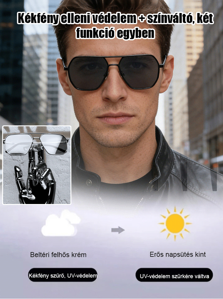 👍Okos Színváltó Olvasószemüveg - Intelligens Fókusz & UV Védelem (50% OFF)