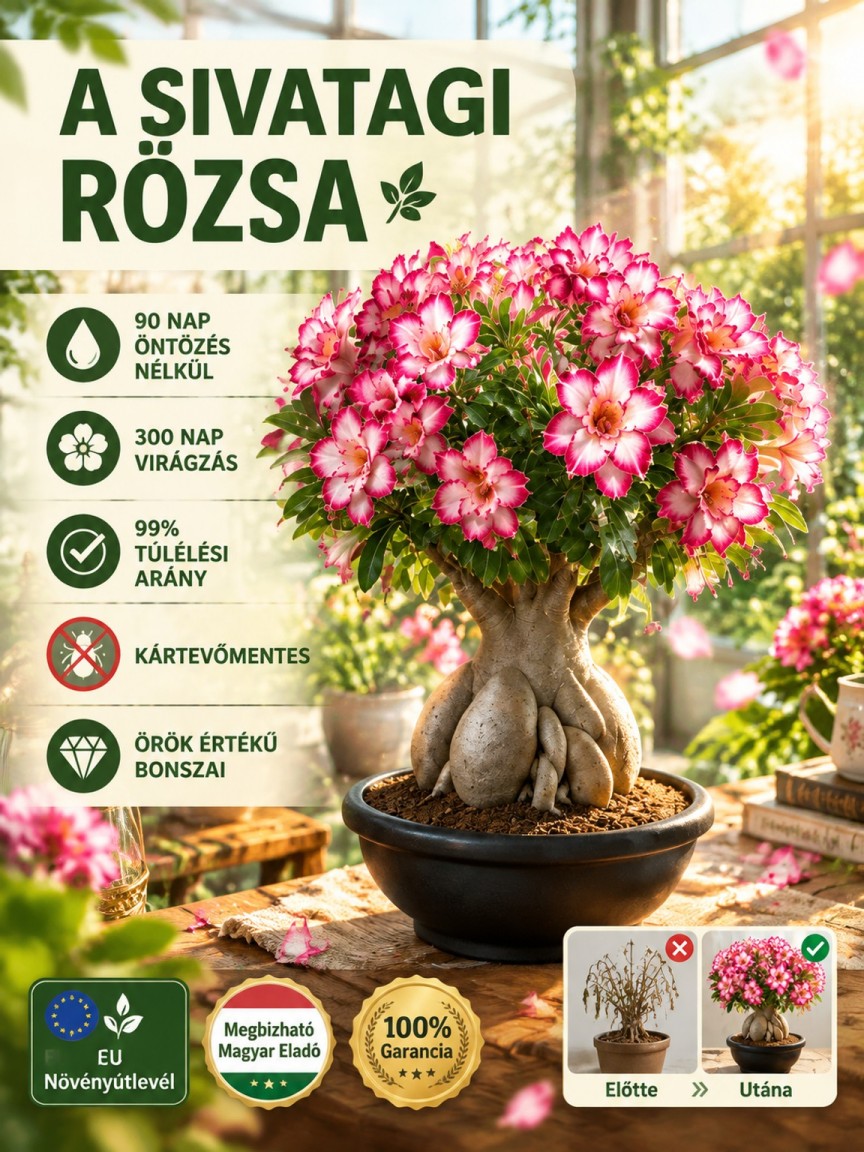 👍Prémium Sivatagi Rózsa Hagyma | 90 Nap Víz Nélkül is Virágzik (-70% Akció)
