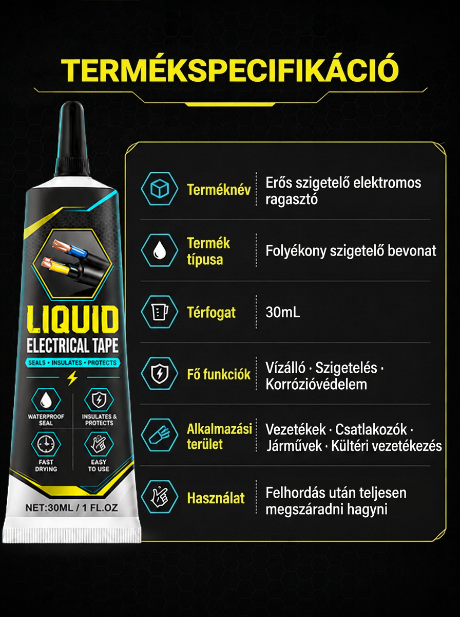 🛡️Szupererős Folyékony Szigetelőszalag - Vízálló & 3 Mp Alatt Szárad (Otthoni Biztonság)