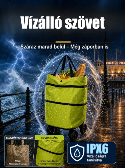 👍Magiczna Składana Torba na Zakupy 2w1 z Chowanymi Kółkami (30L)