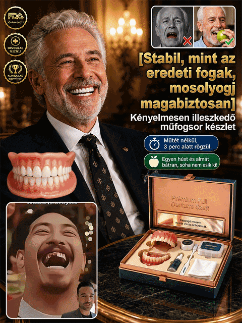 [Azonnali Mosoly] Prémium Kényelmes Műfogsor Készlet + Baktériumölő Nano-Dezodoráló | Természetes Hatás