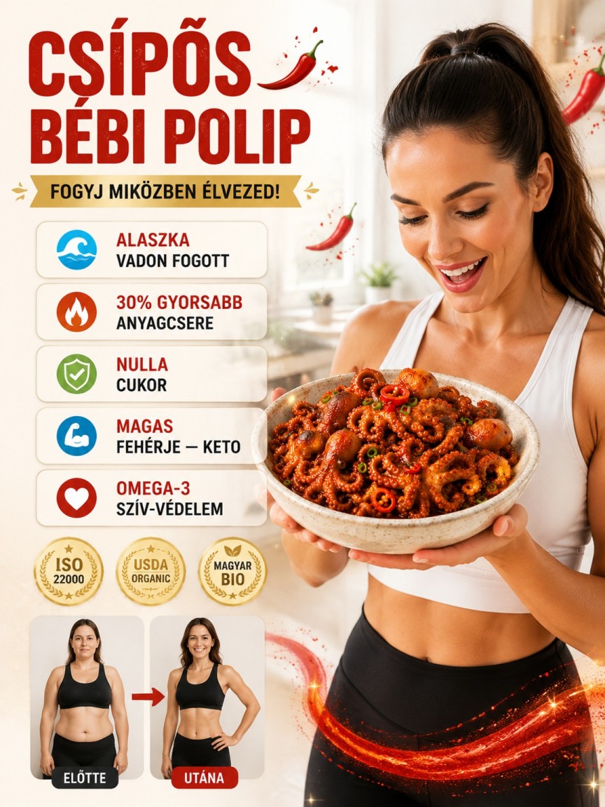 👍Prémium Csípős Vad Bébipolip | Keto-Barát, 0 Cukor & Anyagcsere Pörgető